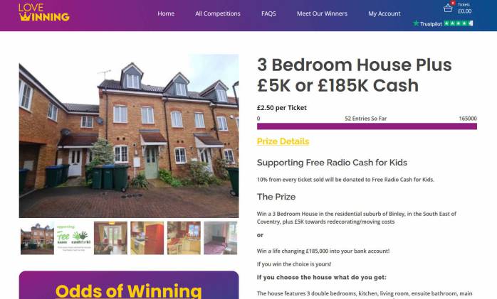 Win a Three Bedroom House in Binley near Coventry