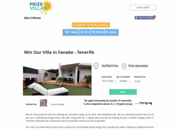 Win a Villa with Four Bedrooms and jacuzzi on Tenerife