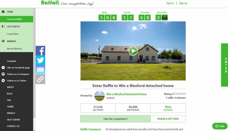 Win a Spacious House in 3/4 Acre of Land in Wexford Ireland